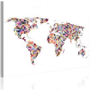 Obraz - Mapa świata - piksele