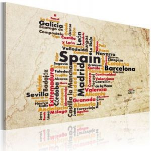 Obraz - Mapa: Hiszpańskie miasta