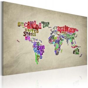 Obraz - Mapa świata - nazwy państw w języku angielskim