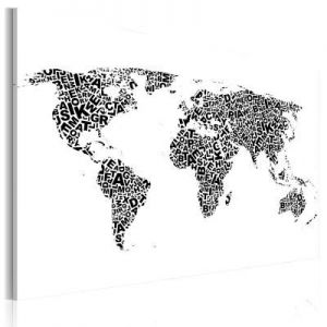 Obraz - Mapa świata - alfabet
